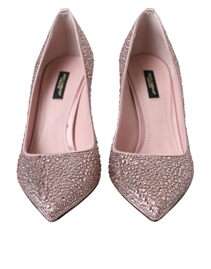Dolce &amp; Gabbana Pink Strass Kristall Heels Pumps Schuhe
