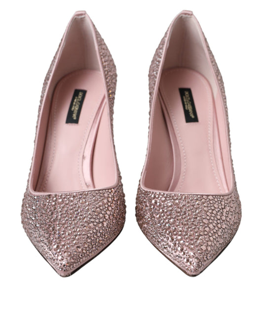 Dolce &amp; Gabbana Pink Strass Kristall Heels Pumps Schuhe