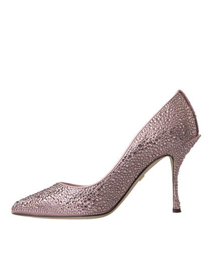 Dolce &amp; Gabbana Pink Strass Kristall Heels Pumps Schuhe