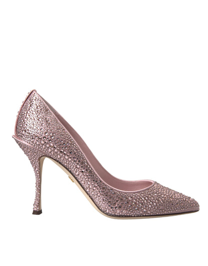Dolce &amp; Gabbana Pink Strass Kristall Heels Pumps Schuhe