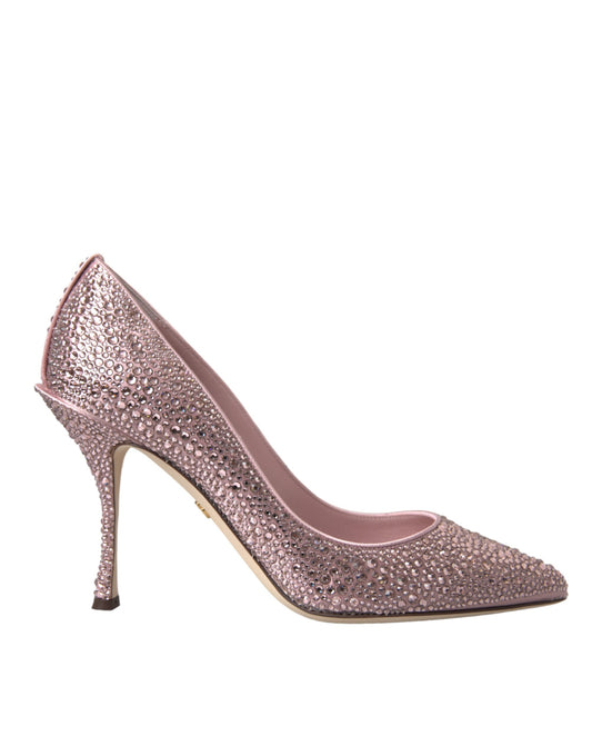 Dolce &amp; Gabbana Pink Strass Kristall Heels Pumps Schuhe