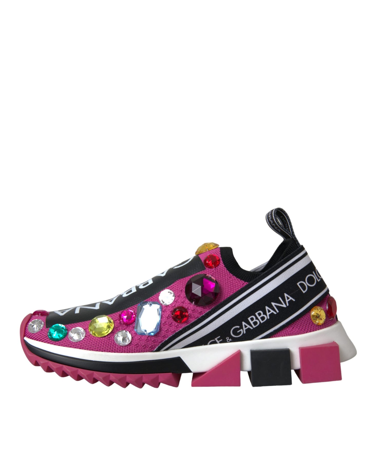 Dolce &amp; Gabbana Pink Sorrento Kristalle Sneakers Schuhe