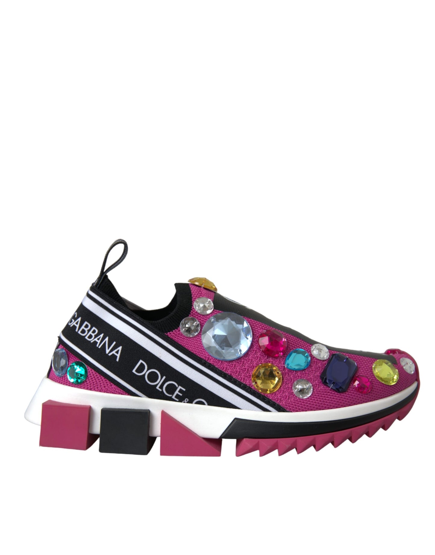 Dolce &amp; Gabbana Pink Sorrento Kristalle Sneakers Schuhe