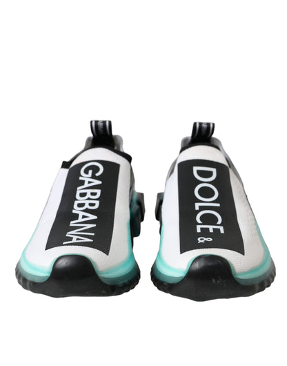 Dolce &amp; Gabbana Schwarz Weiß Blau Slip On Sorrento Sneakers Schuhe