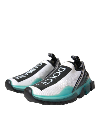Dolce &amp; Gabbana Schwarz Weiß Blau Slip On Sorrento Sneakers Schuhe