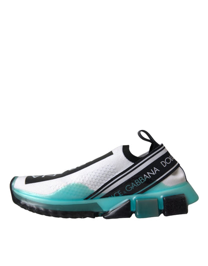 Dolce &amp; Gabbana Schwarz Weiß Blau Slip On Sorrento Sneakers Schuhe