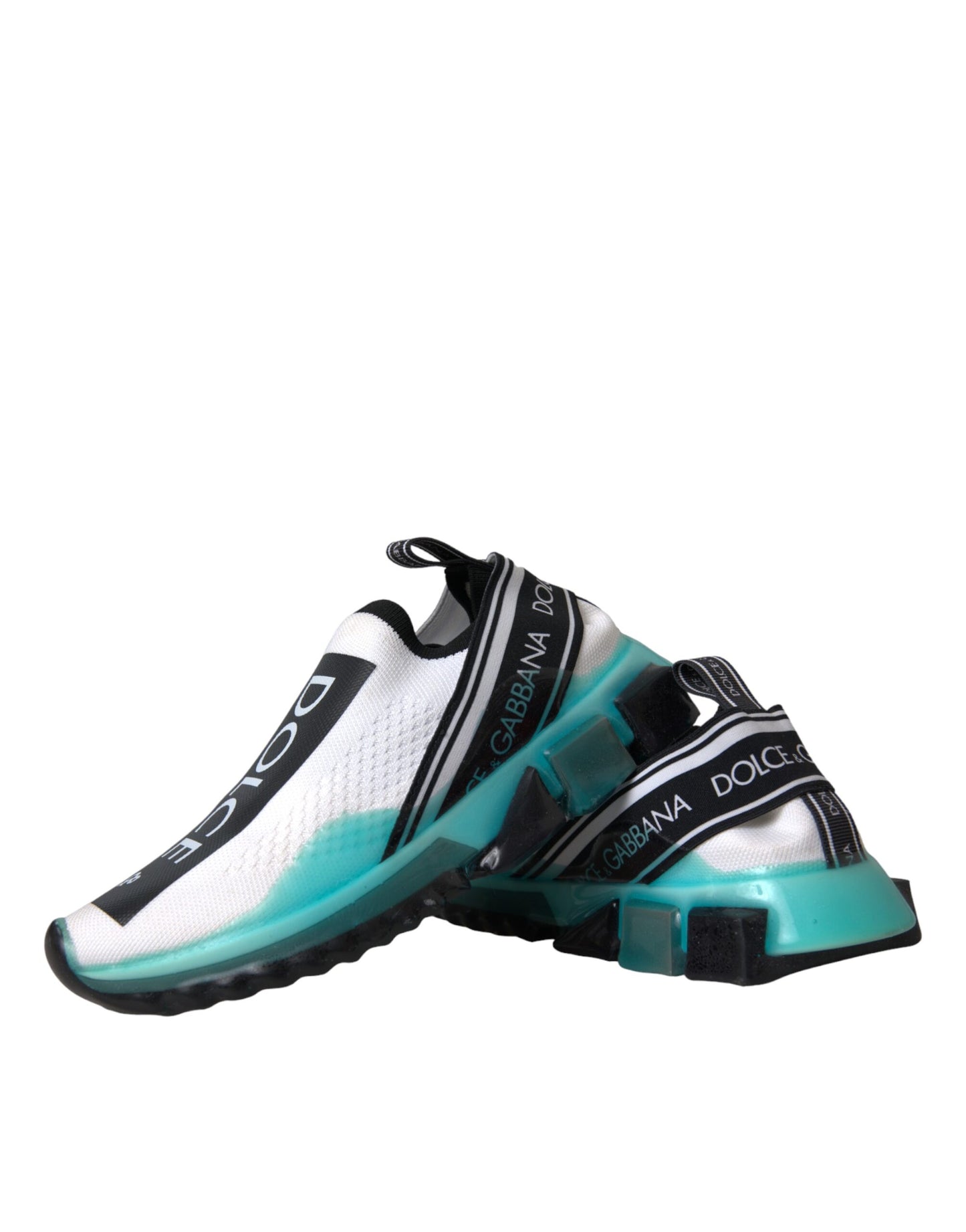 Dolce &amp; Gabbana Schwarz Weiß Blau Slip On Sorrento Sneakers Schuhe