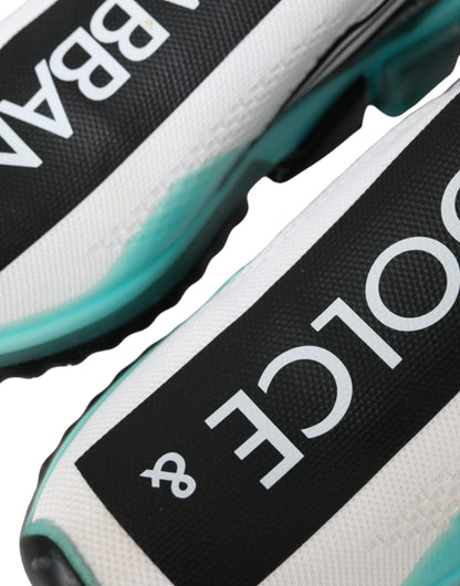 Dolce &amp; Gabbana Schwarz Weiß Blau Slip On Sorrento Sneakers Schuhe