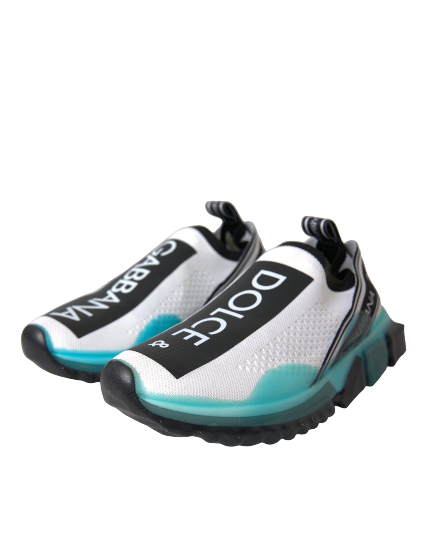 Dolce &amp; Gabbana Schwarz Weiß Blau Slip On Sorrento Sneakers Schuhe