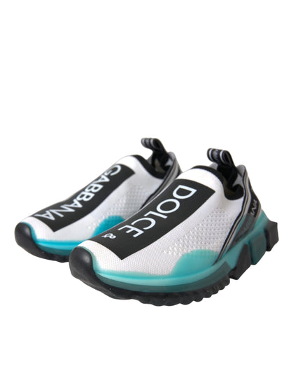 Dolce &amp; Gabbana Schwarz Weiß Blau Slip On Sorrento Sneakers Schuhe