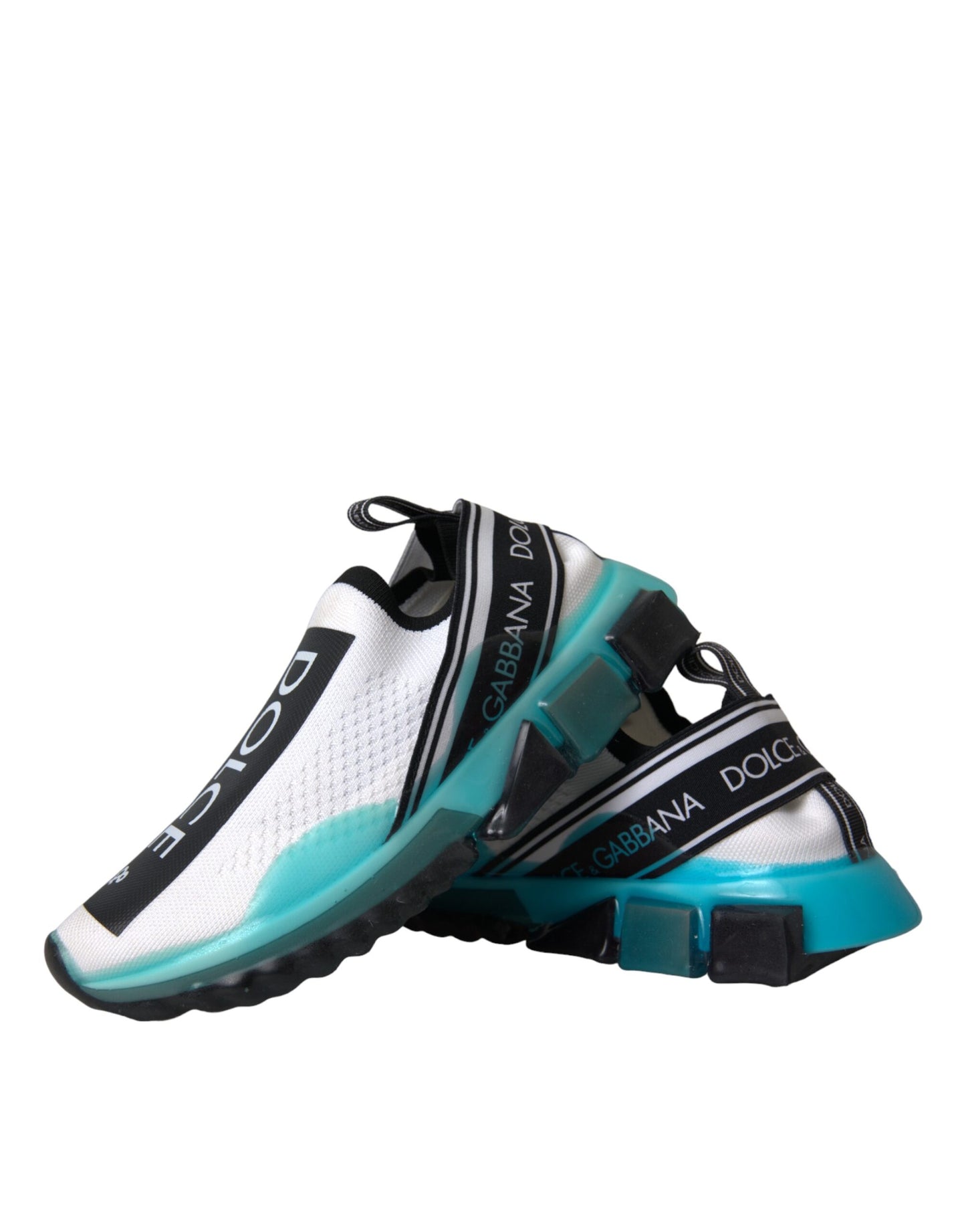 Dolce &amp; Gabbana Schwarz Weiß Blau Slip On Sorrento Sneakers Schuhe