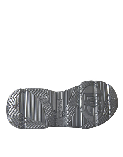Dolce &amp; Gabbana Silber schillernde DAYMASTER Leder-Sneakers