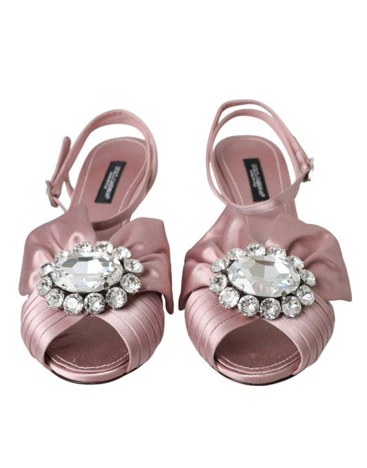 Dolce &amp; Gabbana Pink Keira Crystal Heels Sandalen Schuhe