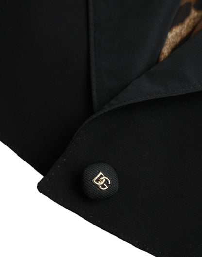 Dolce &amp; Gabbana – Kurze Jacke aus schwarzem Polyester mit Puffärmeln