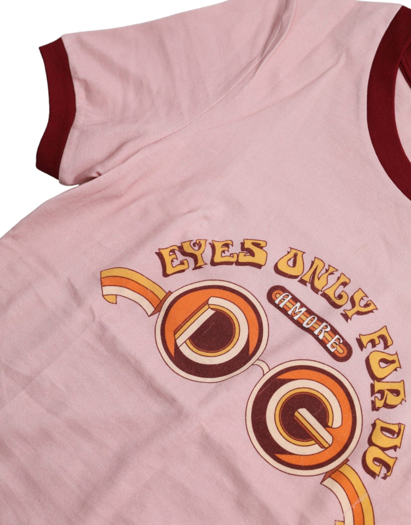 Dolce &amp; Gabbana – Rosafarbenes T-Shirt aus Baumwolle mit kurzen Ärmeln und Rundhalsausschnitt