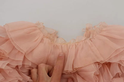 Dolce &amp; Gabbana – Rosa Pullover mit Rüschen und langen Ärmeln