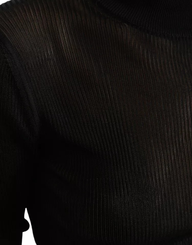 سترة دولتشي آند غابانا سوداء من الفيسكوز بياقة عالية