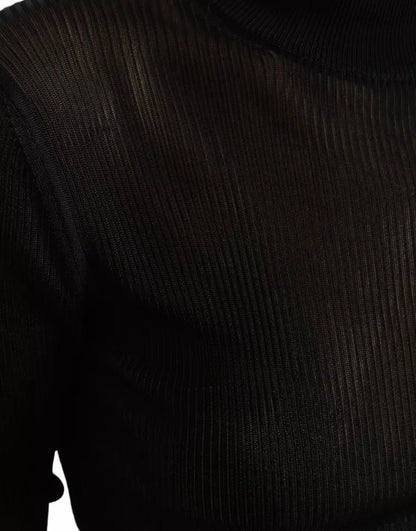 سترة دولتشي آند غابانا سوداء من الفيسكوز بياقة عالية