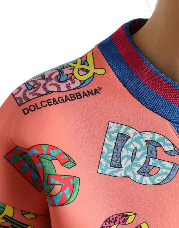 Dolce &amp; Gabbana Lachsrosa Sweatshirt mit Logo-Print