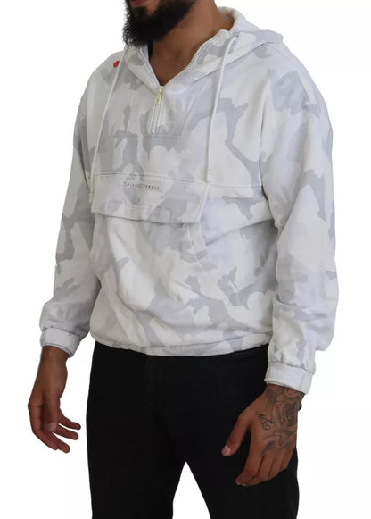 Dolce &amp; Gabbana Weißer Camouflage-Kapuzenpullover