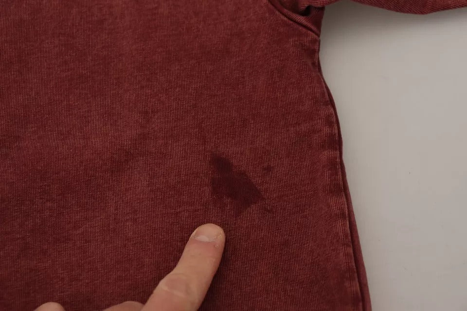 Dolce &amp; Gabbana Kastanienbraunes bedrucktes T-Shirt aus Baumwolle mit Rundhalsausschnitt