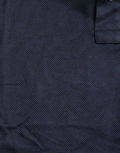 Dolce &amp; Gabbana – Marineblaues Poloshirt mit Kragen und kurzen Ärmeln