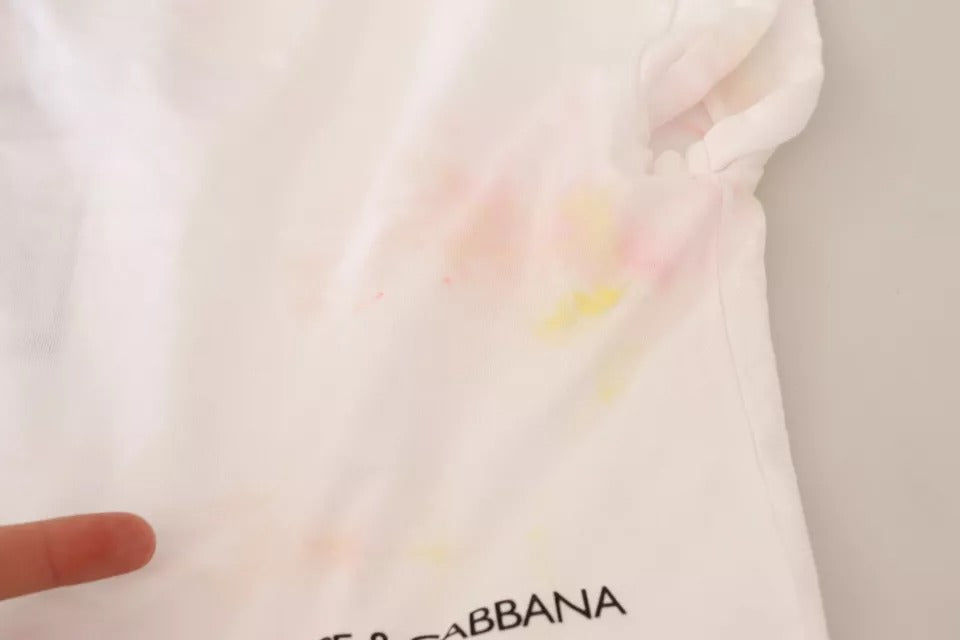 Dolce &amp; Gabbana – Weißes, kurzes T-Shirt mit „Forgot“-Print und kurzen Ärmeln