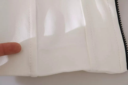 Dolce &amp; Gabbana – Weißes, gestreiftes T-Shirt aus ärmelloser Baumwolle