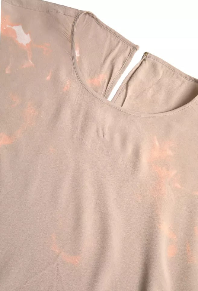 Dolce &amp; Gabbana – Braunes Blusenoberteil mit Rundhalsausschnitt und kurzen Ärmeln