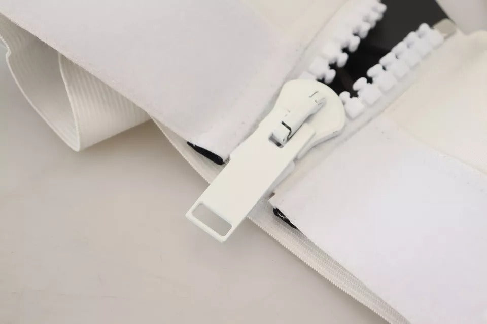 Dolce &amp; Gabbana – Ärmelloses, kurzes Bustier-Top aus weißer Viskose