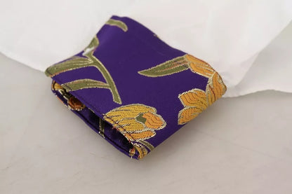 Dolce &amp; Gabbana – Weißes, geblümtes Jacquard-Oberteil aus Baumwolle mit langen Ärmeln