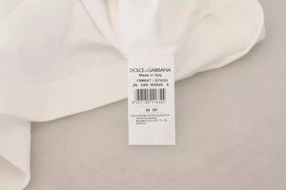 Dolce &amp; Gabbana – Weiß gestreiftes Pullover-Oberteil mit kurzen Ärmeln