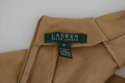 Ralph Lauren – Knielanges Etuikleid aus Viskose mit V-Ausschnitt, Braun