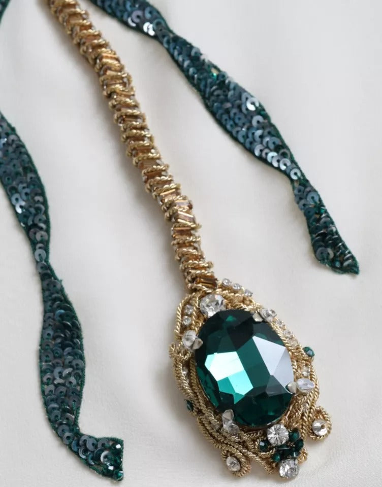 Dolce &amp; Gabbana – Blusentop mit 3/4-Ärmeln aus weißer Seide und Kristallen