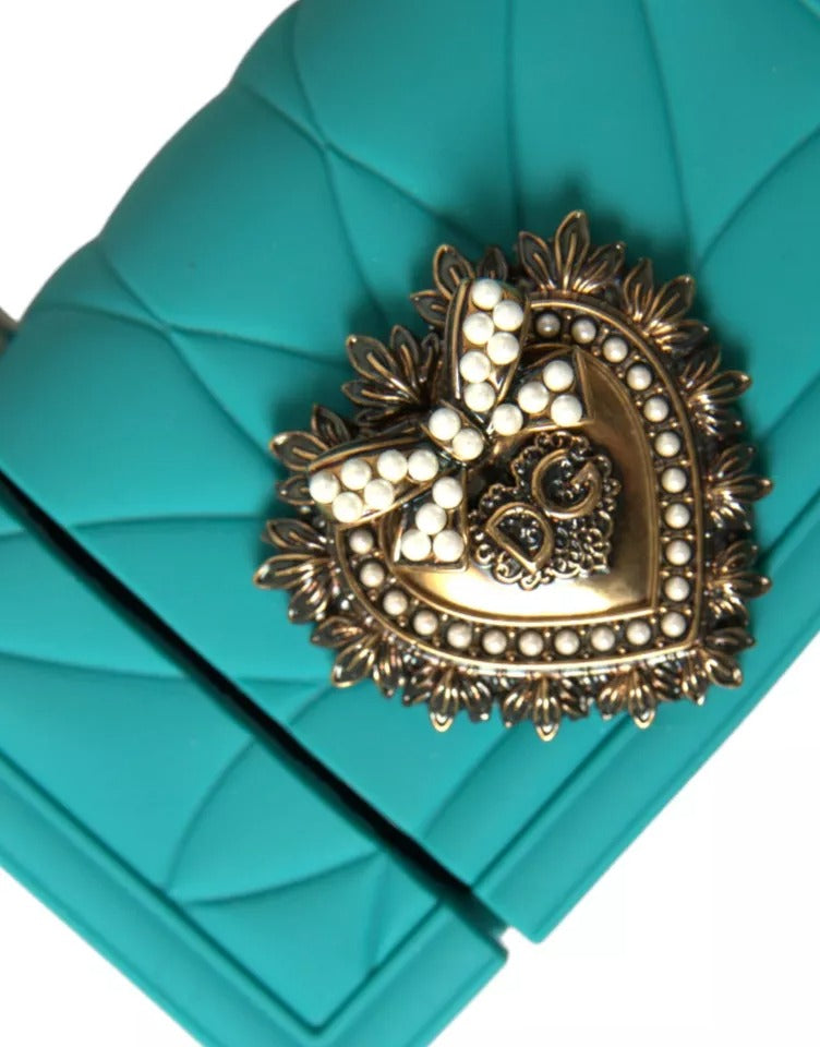 Dolce &amp; Gabbana Türkis Silikon Devotion Herz Cover Handtasche Airpods Fall