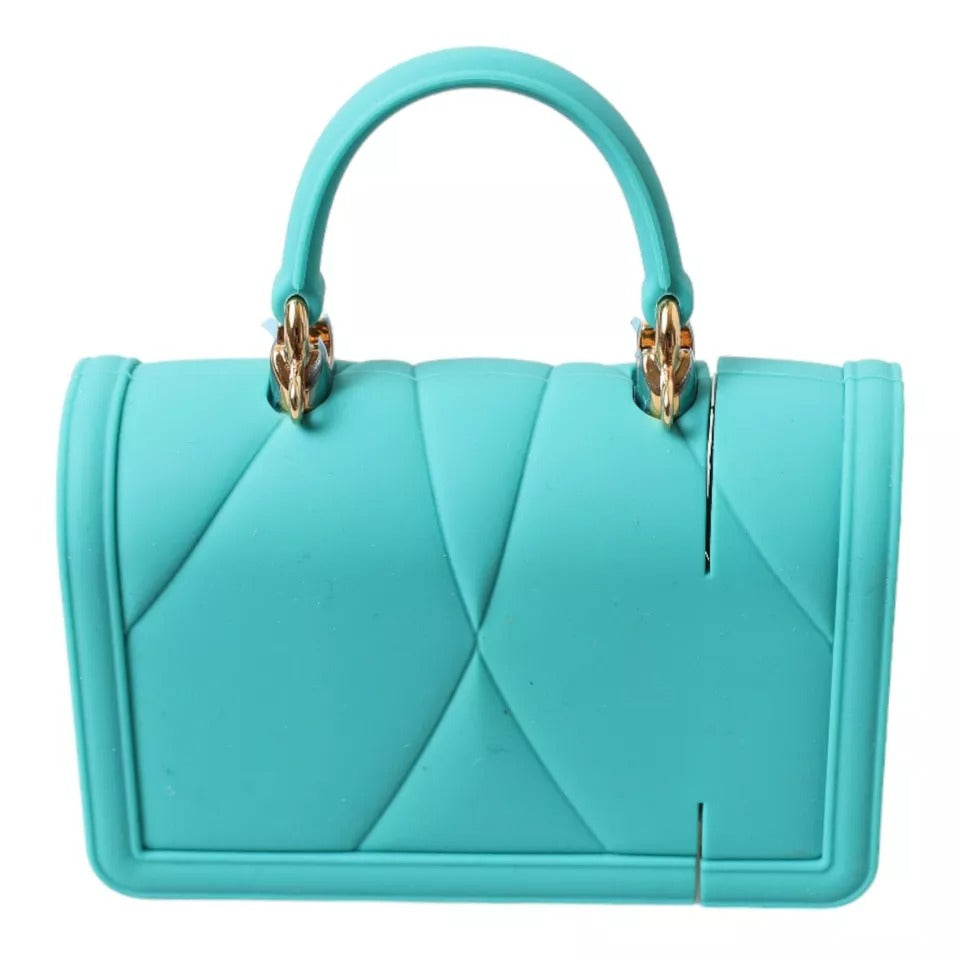 Dolce &amp; Gabbana Türkis Silikon Devotion Herz Tasche Abdeckung Hand Airpods Fall