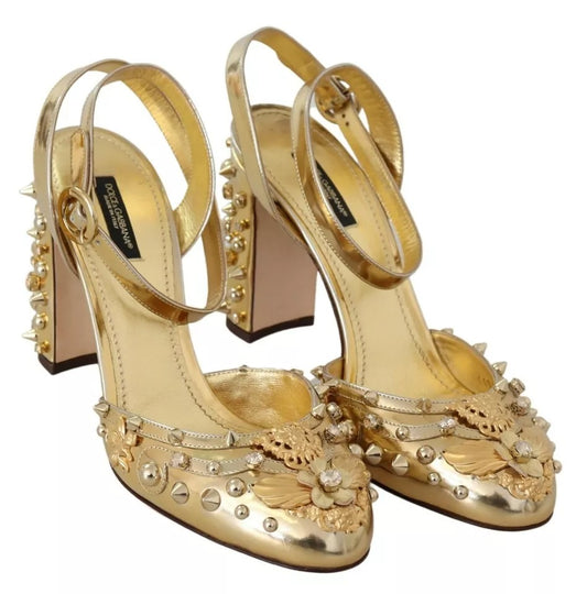 Dolce &amp; Gabbana Vally Slingback-Sandalen mit goldenen Nieten