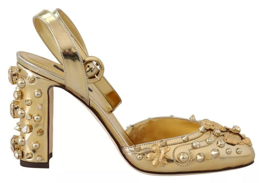 Dolce &amp; Gabbana Vally Slingback-Sandalen mit goldenen Nieten