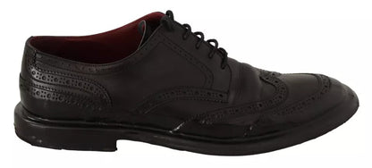 Dolce &amp; Gabbana – Schwarze Brogue-Oxford-Abendschuhe aus Leder
