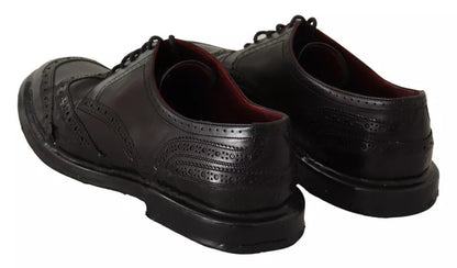 Dolce &amp; Gabbana – Schwarze Brogue-Oxford-Abendschuhe aus Leder