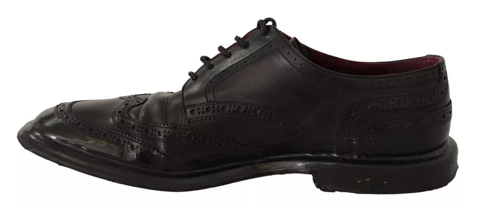 Dolce &amp; Gabbana – Schwarze Brogue-Oxford-Abendschuhe aus Leder