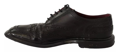 Dolce &amp; Gabbana – Schwarze Brogue-Oxford-Abendschuhe aus Leder