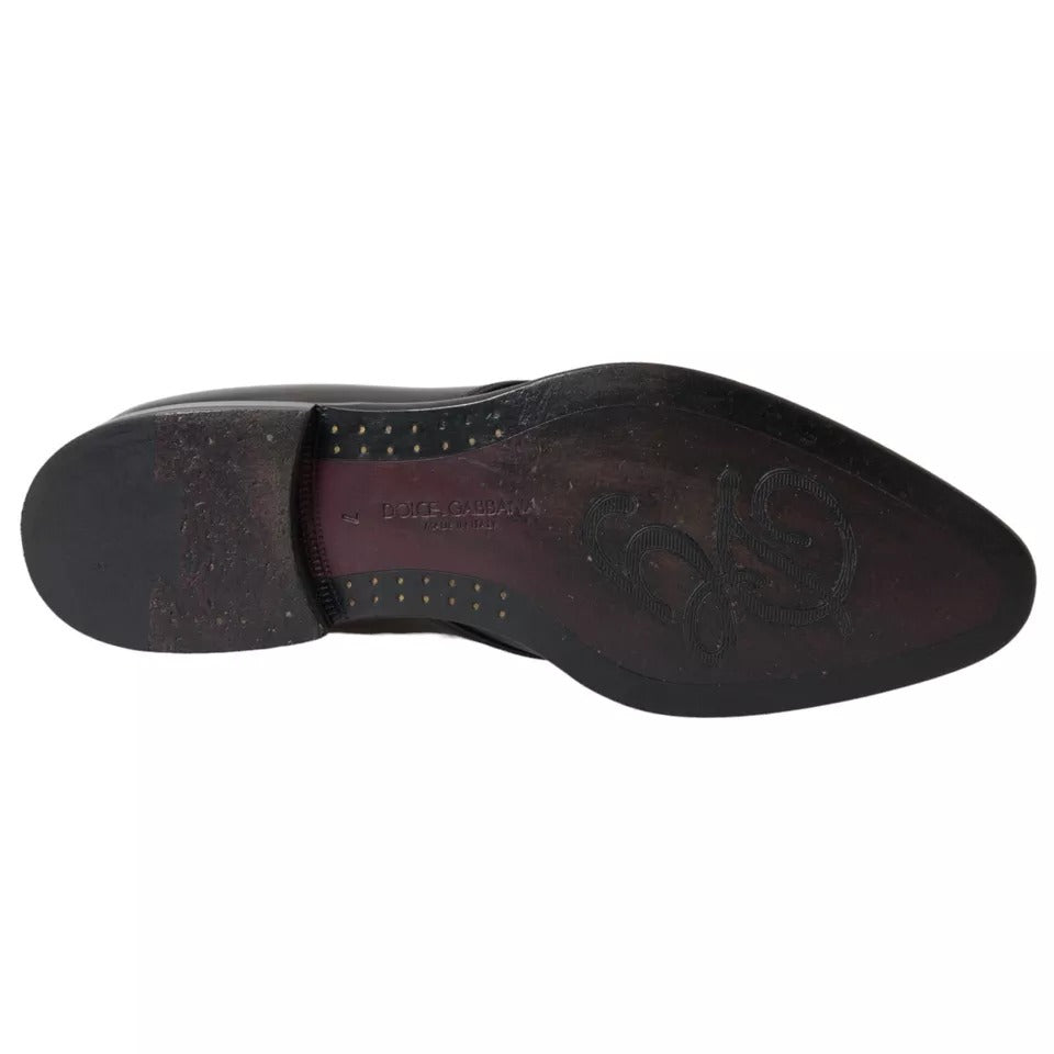 Dolce &amp; Gabbana – Derby-Schuhe aus schwarzem Leder für formelle Anlässe