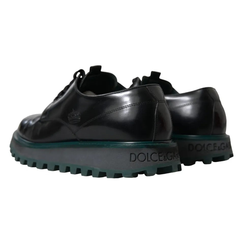 Dolce &amp; Gabbana – Derby-Schuhe aus schwarzem Leder für formelle Anlässe