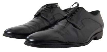 Dolce &amp; Gabbana – Formelle Abendschuhe aus poliertem Leder in Schwarz