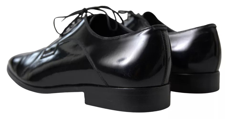 Dolce &amp; Gabbana – Formelle Abendschuhe aus poliertem Leder in Schwarz