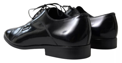 Dolce &amp; Gabbana – Formelle Abendschuhe aus poliertem Leder in Schwarz