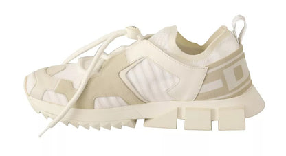 Dolce &amp; Gabbana – Sorrento – Schnür-Sneakers aus weißem Wildleder