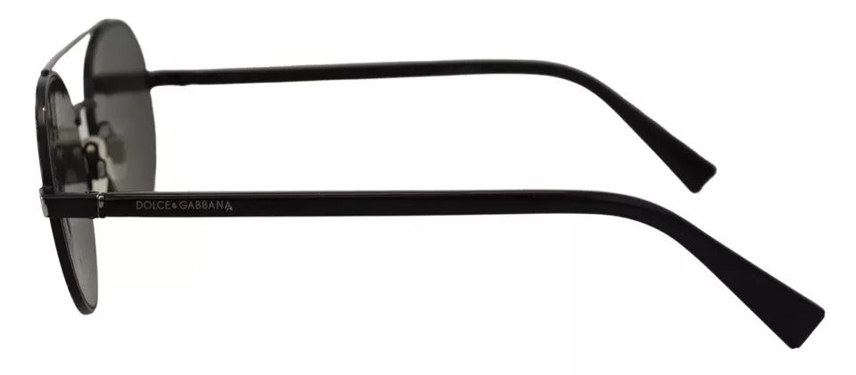 Dolce &amp; Gabbana Sonnenbrille DG2245, mattschwarzer Stahlrahmen, grüne Gläser