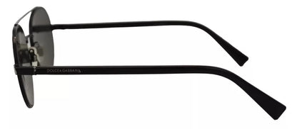 Dolce &amp; Gabbana Sonnenbrille DG2245, mattschwarzer Stahlrahmen, grüne Gläser